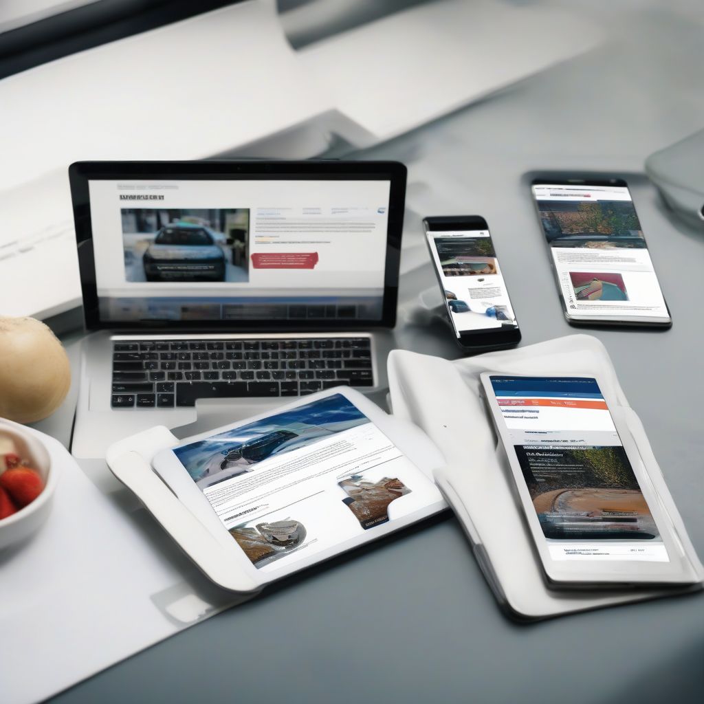 Responsive web design on multiple devices.